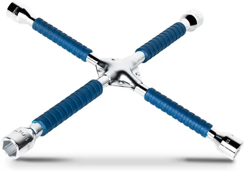 Vista 7 de ETERNA Llave de Tuercas de Cuatro Vías Profesional de 14 pulgadas, Llave en Cruz para Tuercas de Rueda de Automóvil, Llave de Vaso Universal