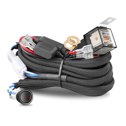 Vista 8 de Nirider - Arnés de cableado de 1 cable, 12 V, 40 A, interruptor basculante, fusible, kit de arnés de cableado de nailon para barras de luz LED
