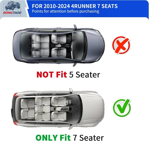 Vista 7 de Rongtaod Alfombrilla de carga compatible con Toyota 4Runner 2010-2024 de 7 asientos, forro de carga para maletero de asiento trasero, protector de 4