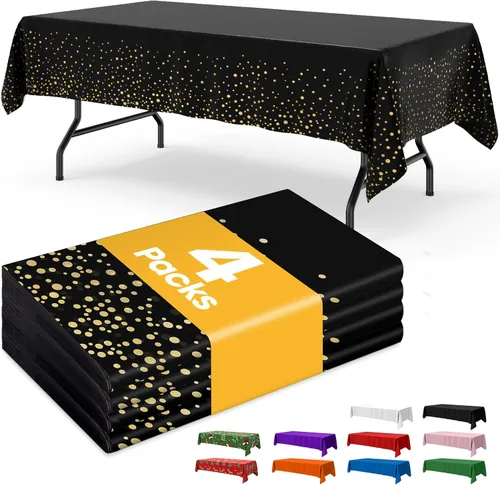 Vista 35 de Mantel de bandera estadounidense, paquete de 4 manteles patrióticos desechables de 54 x 108 pulgadas para mesas de 6 pies, decoraciones del 4