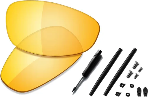 Vista 10 de SAUCER Lentes de repuesto prémium y kits de goma para Oakley Juliet Protección UV400, arañazos, ajuste preciso polarizado oro de 24 quilates
