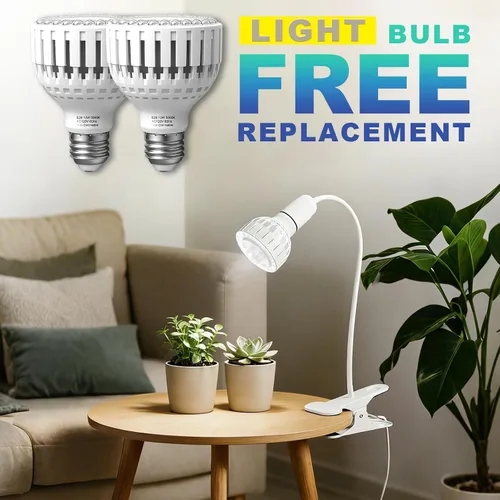 Vista 3 de Luz LED de Crecimiento, Lámpara de Plantas con Clip de Cuello de Cisne de Espectro Completo Blanco 5000K para Plantas de Interior de Escritorio