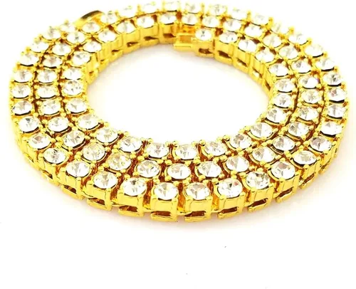 Vista 4 de HH BLING EMPIRE - Cadena de tenis con diamantes de imitación para hombres y mujeres, cadenas de tenis y eslabones cubanos de 18 a 30pulgadas