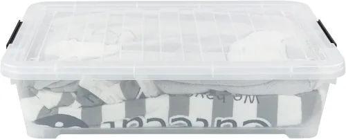 Vista 7 de Morcte Cajas de almacenamiento de plástico de 40 cuartos de galón, contenedor de almacenamiento de plástico transparente debajo de la cama