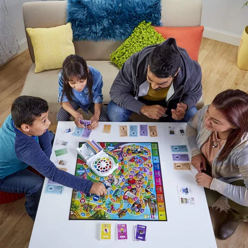 Vista 5 de Juego de mesa The Game of Life, juegos familiares para niños de 8 años en adelante, las clavijas vienen en 6 colores, juegos de mesa familiares