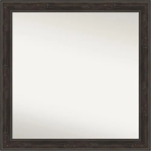 Vista 81 de Amanti Art Espejo de baño marrón para sobre el fregadero, 24 x 24 pulgadas, espejo de tocador cuadrado marrón Caleb, marco de madera rústica