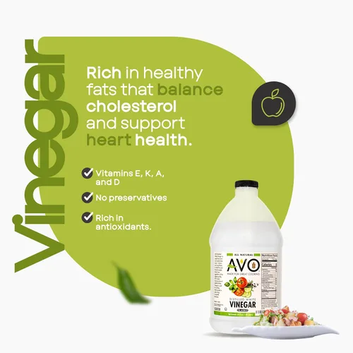 Vista 3 de AVO Vinagre blanco destilado de 1 galón (128 oz) - 5% de acidez, galón de vinagre blanco natural puro