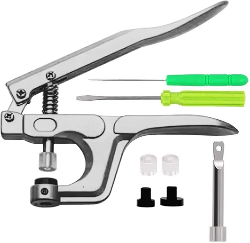 Vista 9 de FQTANJU Juego de alicates a presión, 1440 botones de plástico T5 con 10 clips de costura y 1 cinta métrica para coser, kit de cierres a presión