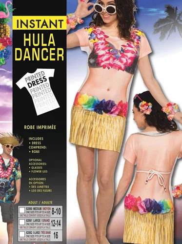 Vista 2 de Forum Novelties Womens 3D Graphic Sublimation Printed Hula Dancer Costume Top