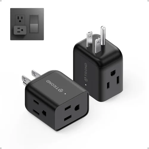 Vista 9 de TROND Adaptador de salida de 2 clavijas a 3 clavijas, extensor de salida de pared de múltiples enchufes, divisor de enchufe de 3 vías, expansor