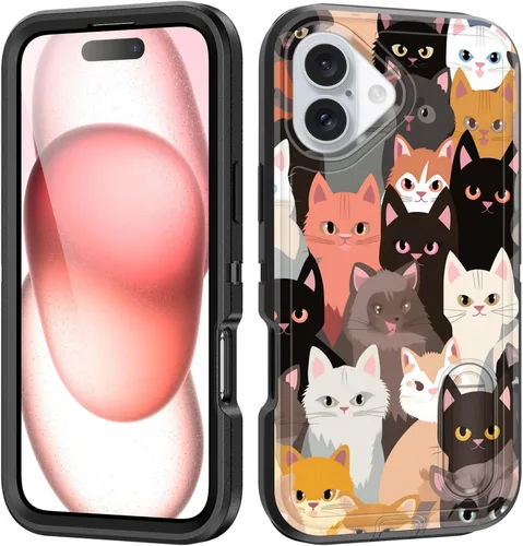 Vista 121 de Funda para iPhone Air con soporte integrado, a prueba de golpes, polvo y caídas, 3 capas, grado militar, funda protectora para iPhone Air de 6.5