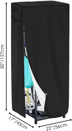 Vista 6 de Bolsa de golf para almacenamiento de garaje, cubierta impermeable para bolsa de golf, cubierta de estante para equipo de golf con cremallera, fácil