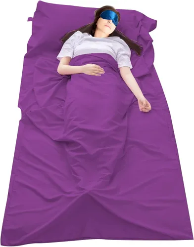Vista 17 de Sleeping Bag Liner, Camping Travel Home Bed Sheet Compact Sacks Lightweight Breathable Machine Washable Travel Sheet, Multi Size Foldable Pouch