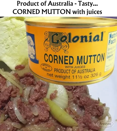Vista 3 de Colonial Corned Mutton con jugos (paquete de 4 latas) 11.50 oz HALAL So Delicious