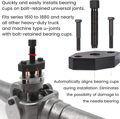 Vista 3 de E-cowlboy 10102 Extractor de Juntas Universal de Servicio Pesado Clase 6-8 y 5192 Herramienta Instaladora de Copas de Rodamiento Extractor de Juntas