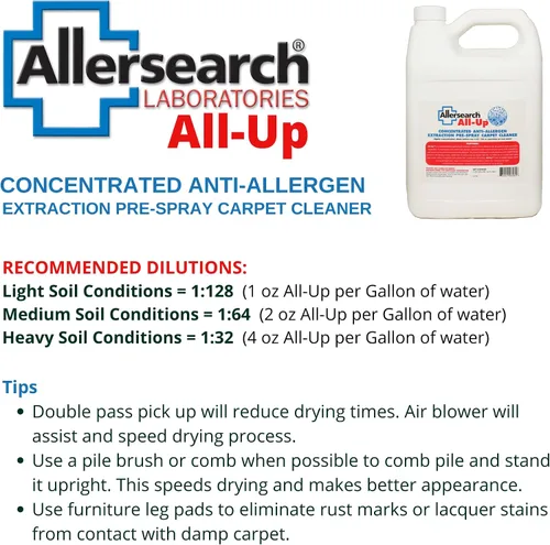 Vista 7 de Allersearch All-Up - Spray concentrado antialérgico para alfombras, 1 galón (128 onzas)