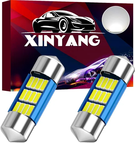 Vista 16 de XINYANG 2 piezas Bombilla LED festoon 578 para auto de 41mm 42mm 1.65 pulgadas, bombilla 211-2 extremadamente brillante, 20 chipsets SMD 4014, libre