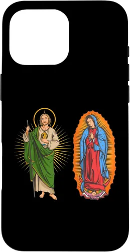 Vista 19 de Funda para iPhone 16 Virgen de Guadalupe con San Judas Tadeo