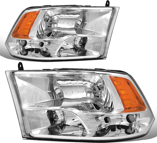 Vista 9 de DNA Motoring HL-OH-DR09QUA-BK-CL1 Reemplazo de faros delanteros de carcasa negra compatible con 10-18 Ram 1500-5500, compatible con modelos de faros