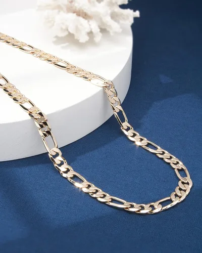 Vista 3 de Nautica Mens Chain Gold Tone Flat Link Figaro Curb Chain Necklace for Women