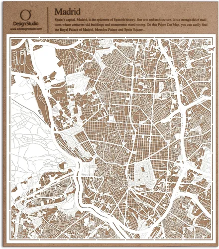 Vista 109 de O3 Design Studio Aberdeen - Mapa de papel cortado en papel blanco de 12 x 12 pulgadas