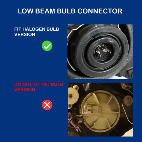 Vista 3 de AmeriLite - Faros delanteros de proyector de repuesto ultra brillantes con halo LED negro para Lexus ES 300/330, lado del pasajero y del conductor