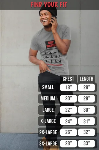 Vista 4 de ShirtBANC Help Wanted - Camisetas divertidas para hombre, comedia, muchas posiciones disponibles