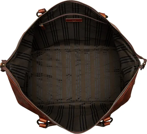 Vista 5 de FRYE Bolso de lona Logan Overnight para hombre, Coñac