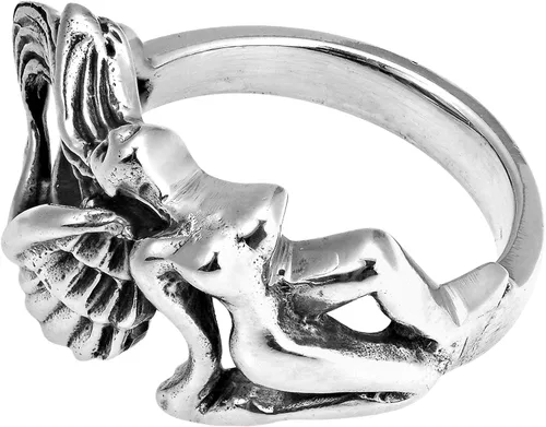 Vista 3 de Anillo de plata de ley 925 con diseño de ángel volador