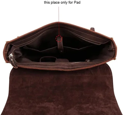 Vista 3 de Ztimi Men's Handbag Leather Tote Shoulder Bag Leather Briefcase