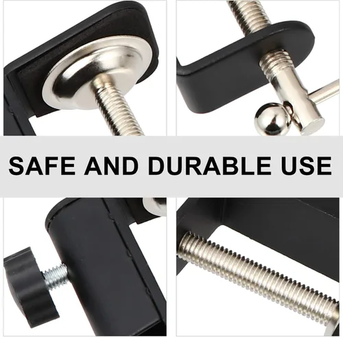 Vista 5 de Happyyami Accesorios de mesa 2 unids C forma escritorio montaje abrazadera micrófono suspensión brazo tijera brazo soporte soporte con tornillo