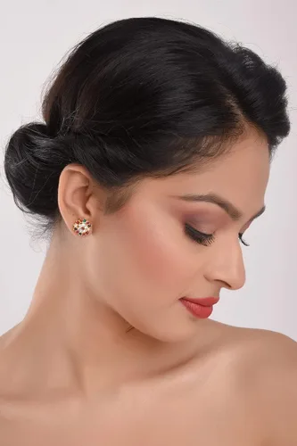 Vista 4 de Efulgenz Indian Earrings for Women Indian Bollywood Designer Traditional CZ Stud Earrings Jewelry for Women and Girls Christmas Gifts for Women