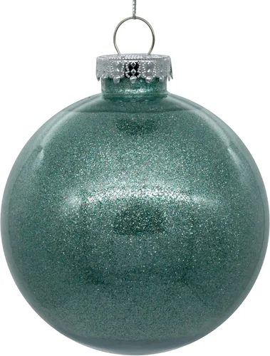 Vista 14 de Vickerman Adorno navideño de bola transparente de 3 pulgadas con interior de purpurina dorada antigua. Oro envejecido