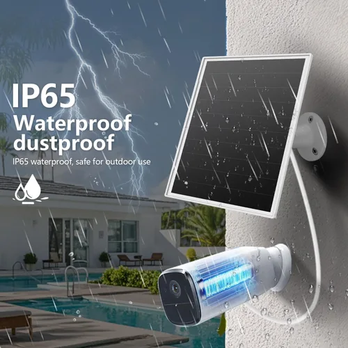 Vista 5 de Panel solar de 8 W para cámara de seguridad al aire libre, micro USB de 5 V y cargador de panel solar USB - C, se adapta a Eufy/Wyze/Reolink DC 5V