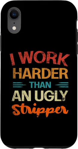 Vista 9 de Funda vintage divertida para iPhone 12 mini I Work Harder than an Ugly Stripper Sarcastic
