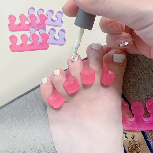 Vista 14 de Separadores de dedos de espuma suave para mujer, 12 espaciadores de pedicura para mujer