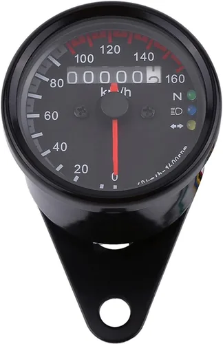 Vista 2 de Odómetro y velocímetro de motocicleta con retroiluminación LED, con pantalla digital e indicadores de giro, compatible con motocicletas de 12 V CC
