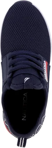Vista 4 de Nautica Zapatos deportivos con cordones para niños, cómodos zapatos para correr para niños y niñas, niños pequeños y grandes