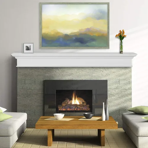 Vista 2 de Pearl Mantels 610-60 Henry Mantel Mantel MDF, 60", pintura blanca