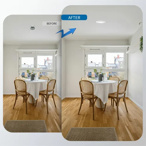 Vista 6 de Jolux Luz LED ajustable de 4 pulgadas 5CCT para remodelación, 2700K-5000K CCT seleccionable, 6W = 40W 500LM, base E26 regulable, borde biselado