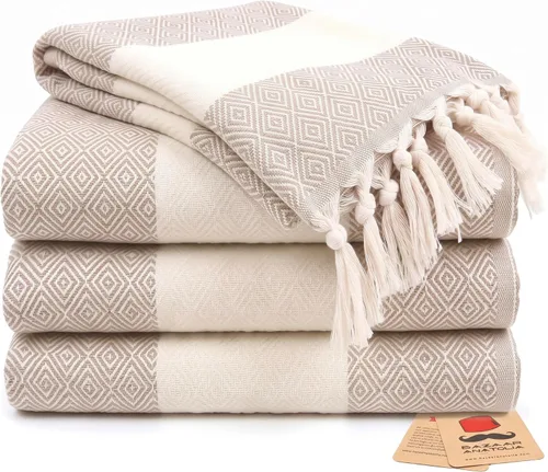 Vista 15 de Bazaar Anatolia Toallas de mano – Juego de 4 39 x 19 pulgadas – Toalla de mano turca a rayas para baño, 100% algodón, cocina, cara, cabello, té
