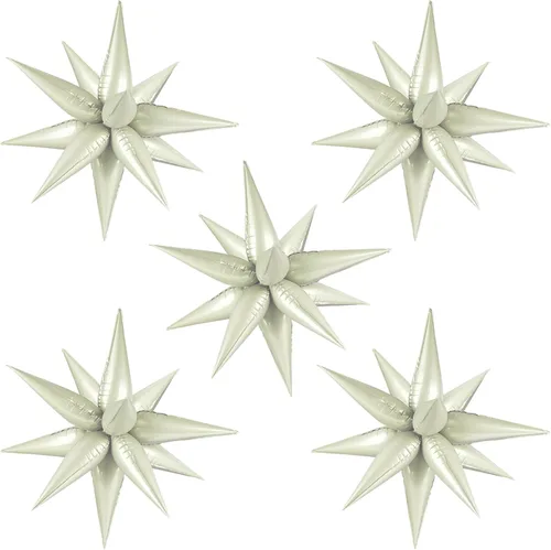 Vista 16 de 60 globos de estrella negra, globos de papel de aluminio de estrella de explosión de 12 puntos para Halloween, Navidad, cumpleaños, boda, Negro