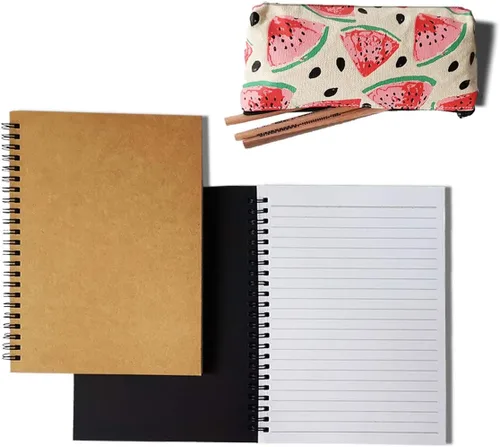 Vista 6 de Twinkle Cuadernos en espiral, cuadernos en blanco, papel grueso, 60 hojas, 10 x 7 pulgadas, paquete de 2 (negro, blanco)