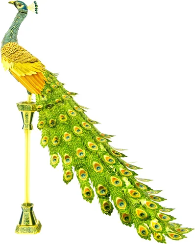 Vista 3 de Metal Earth Fascinations Premium Series Peacock 3D Kit de modelo de metal con pinzas