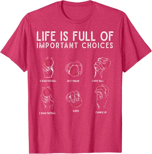 Vista 33 de Tipos de béisbol Pitches Life Choices Jugador Camiseta
