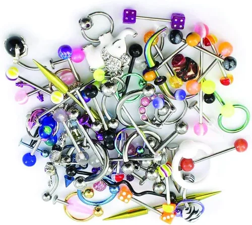 Vista 5 de BodyJewelryOnline Paquete de joyas para el cuerpo recogidas aleatoriamente 50 piezas vientrenariz pezónlenguaorejalabio el paquete puede incluir
