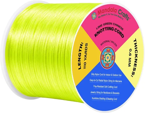 Vista 16 de Mandala Crafts Cordón de satén de cola de rattail de 0.02 in para nudos