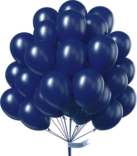 Vista 8 de 50 globos azules de 12 pulgadas y globos dorados 50 piezas de 12 pulgadas