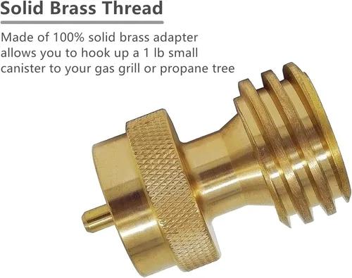 Vista 3 de DOZYANT Steak Saver adaptador de tanque de propano de 20 libras a 1 libra para cilindro desechable, convertidor universal de 1 libra / 16.4 oz