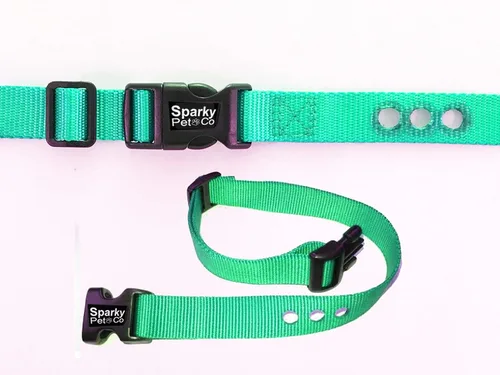 Vista 13 de Sparky Pet Co Perro cerca E collar receptor resistente Nylon 1" 3 agujeros consecutivos correa para todos los sistemas de collar e marrón